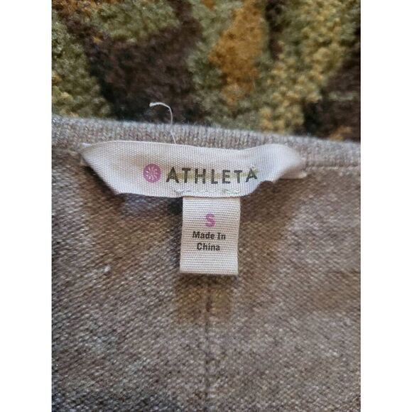 Athleta Tunic Dress Women's Small Taupe Cashmere V Neck Mini Cozy Warm - Picture 4 of 4